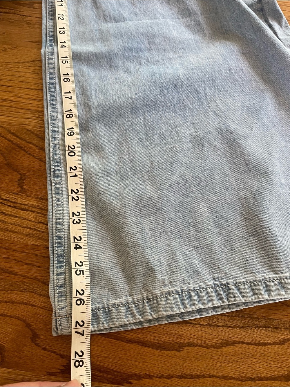 NWT Molly Bracken Light Blue Denim Jumpsuit With Thin Straps Wide Leg Sz L - Picture 12 of 13